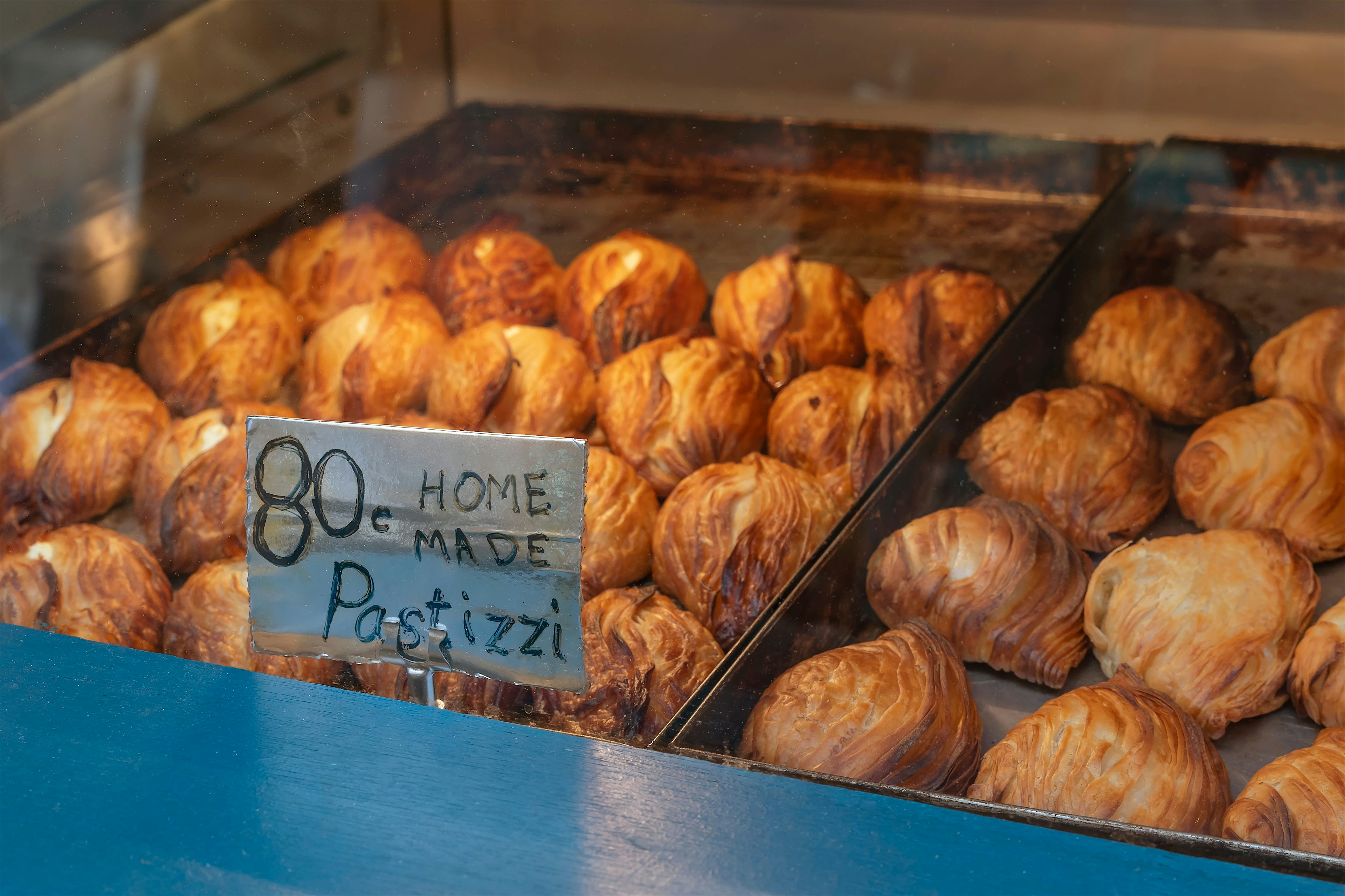 Pastries in a shop counter
