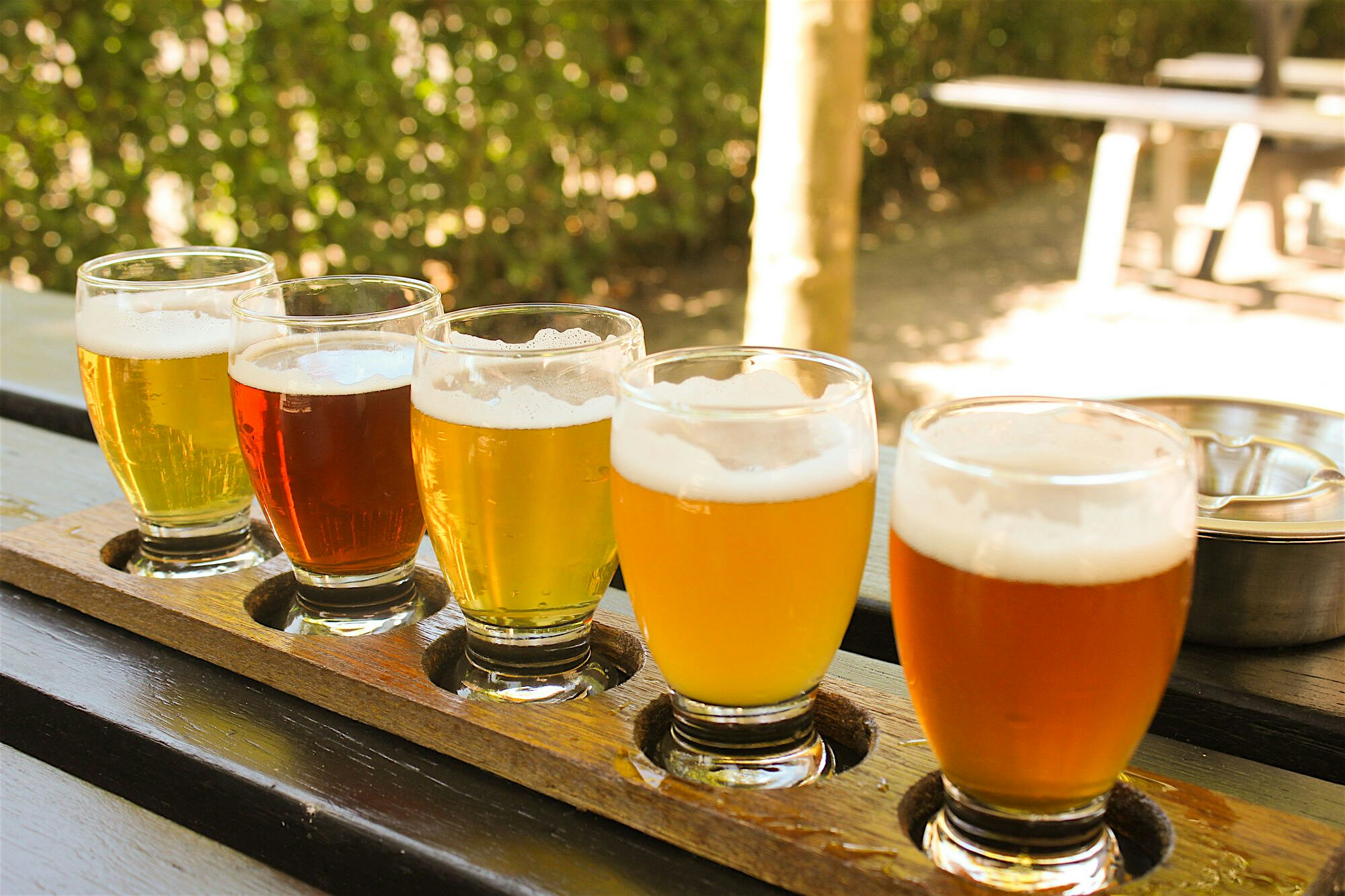 Line-up of 5 beers