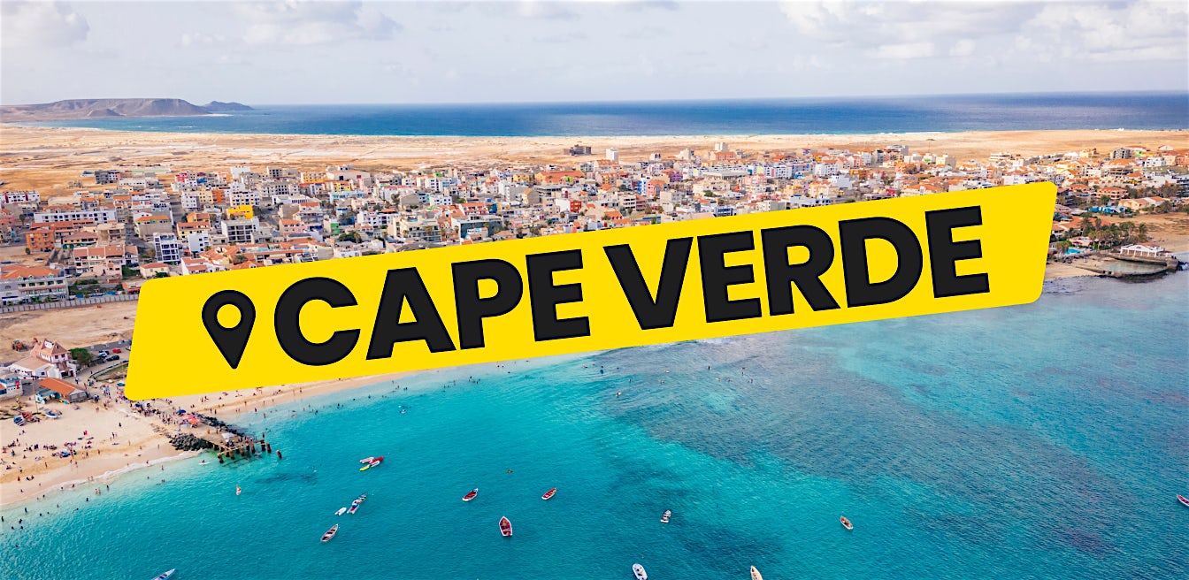 Cape Verde all inclusive beach holiday with coastal town, sandy beach and turquoise water