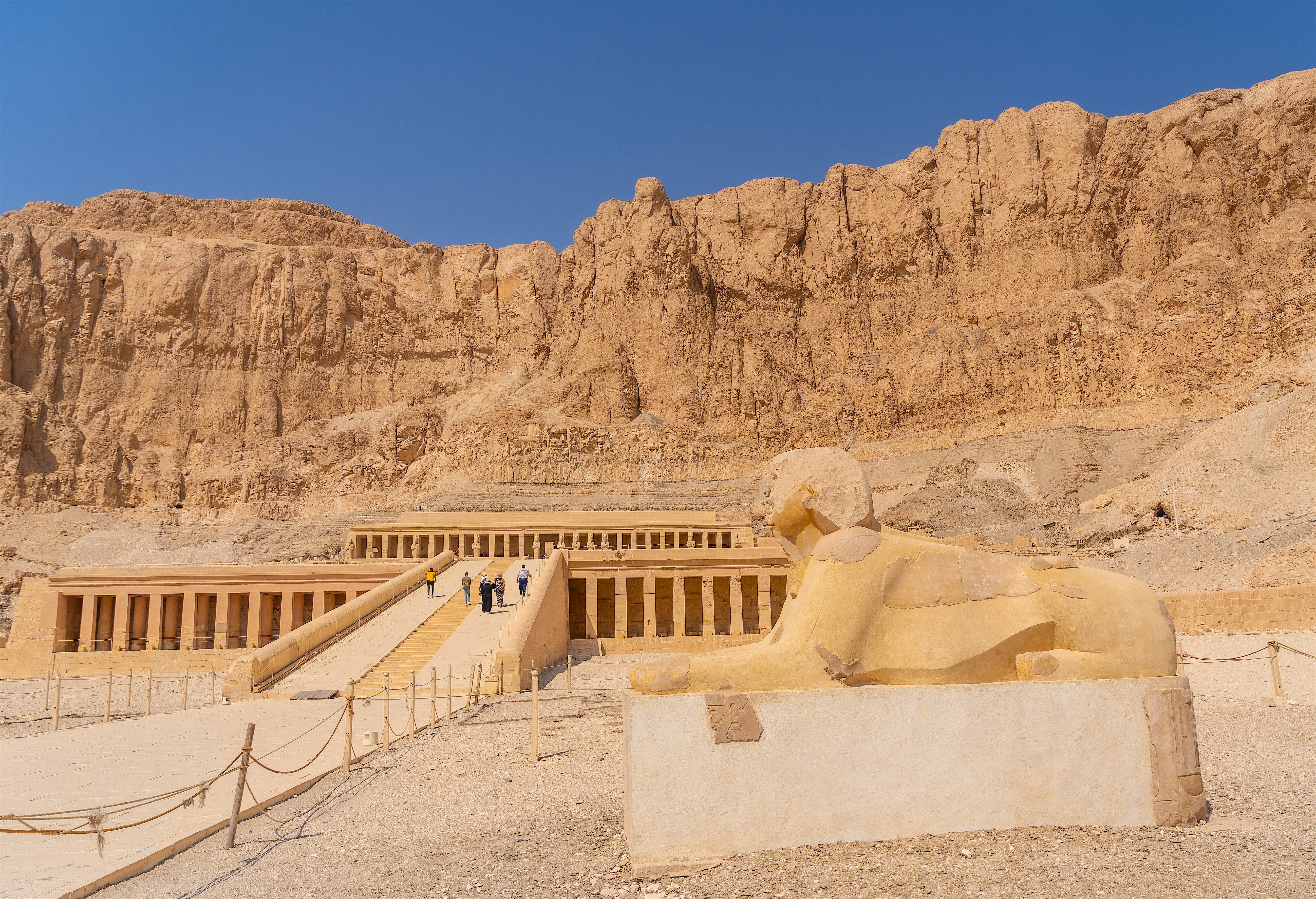 Sculpture at the Mortuary Temple of Hatshepsut in Luxor, Egypt