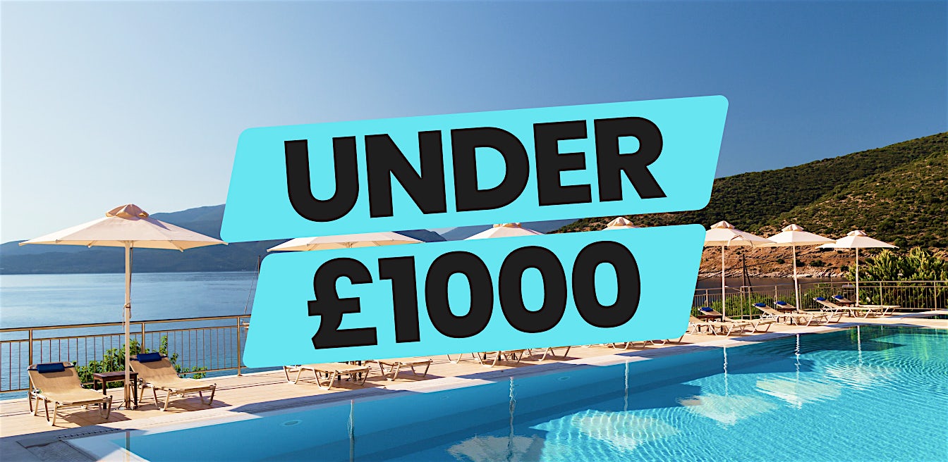 Luxury poolside retreat overlooking the coast, offering incredible value holidays under £1000 and premium escapes from Sundeals.