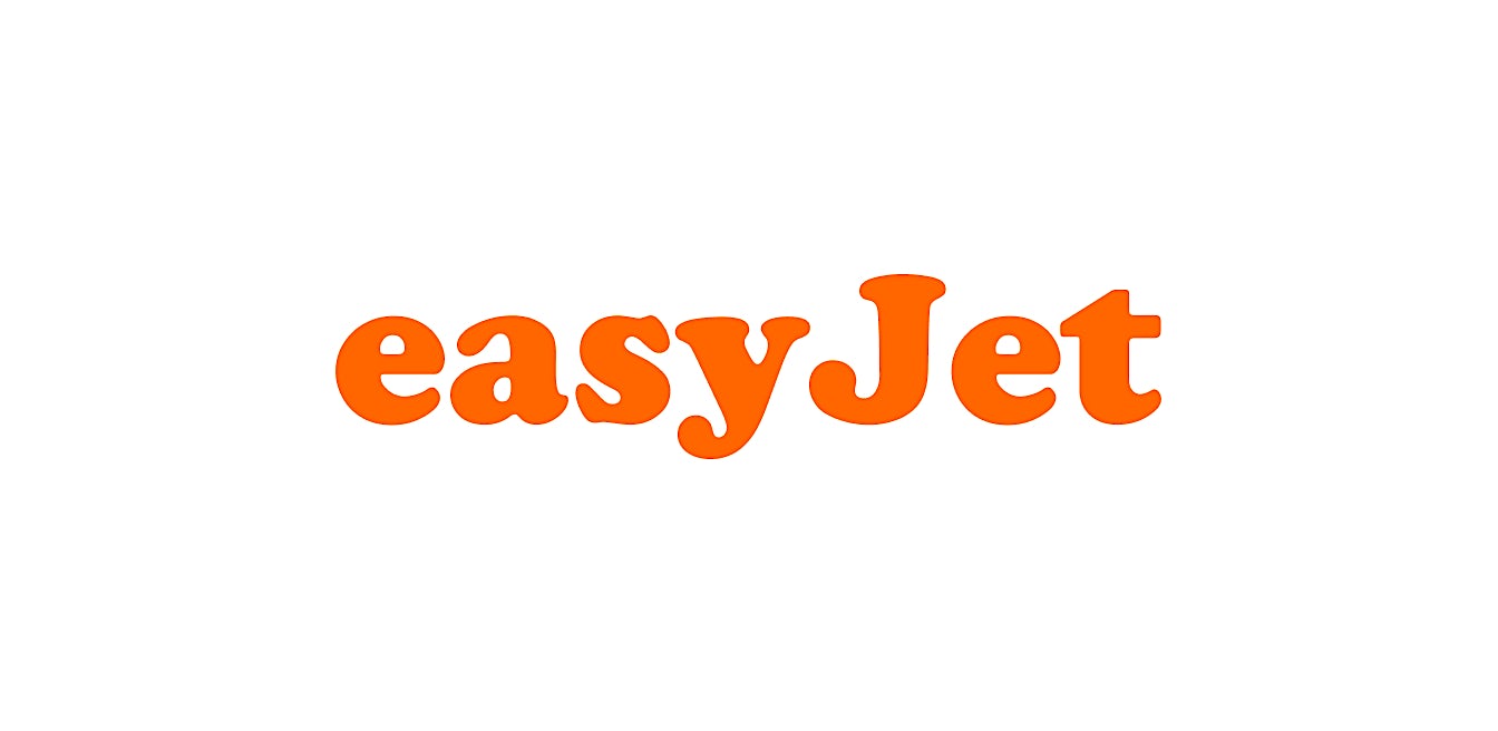 easyJet airline logo displayed as a trusted Sundeals partner for budget-friendly flights, city breaks and package holidays.