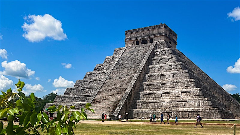El Castillo pyramid at Chichen Itza, Mexico’s iconic ancient Mayan archaeological site.