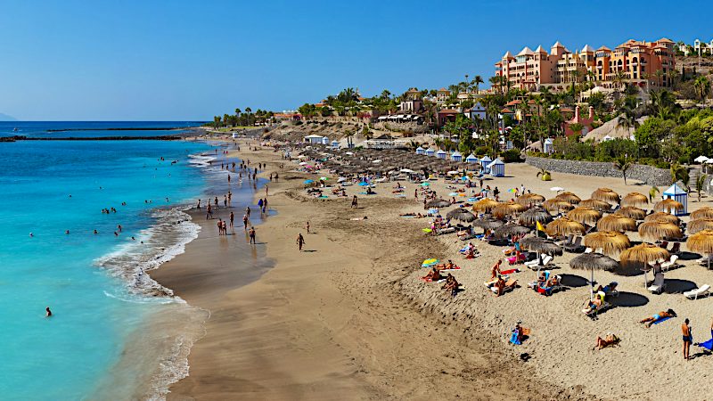 Playa de las Americas beach combines golden sands, turquoise waters and resort views for sunshine-filled Value holidays.